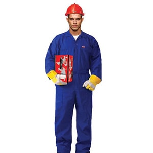 coverall blue suit